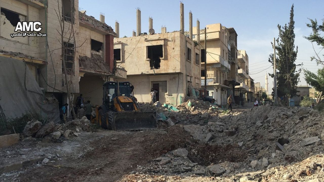 Aftermath of attack on Aleppo's M10 hospital in October.
