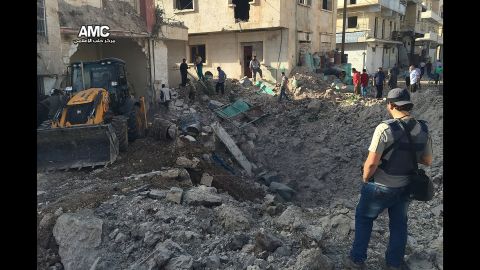 The M10 hospital in Aleppo was bombed for the third time Monday. 