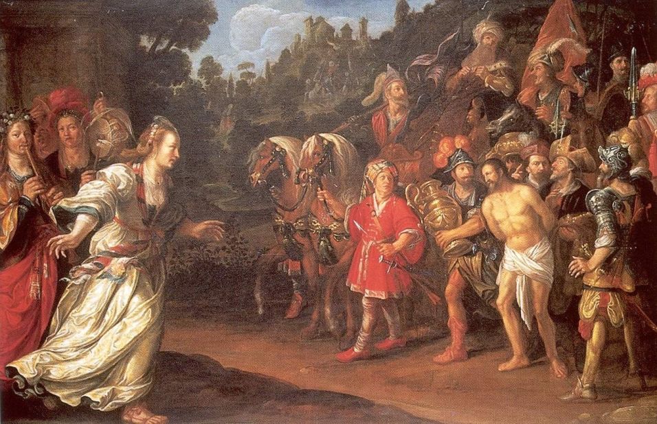 Painted by Hoorn artist Jacob Waben, "The Return of Jephta" was found framed and in good condition. It's thought it may have been kept alongside the painting "Lady World."