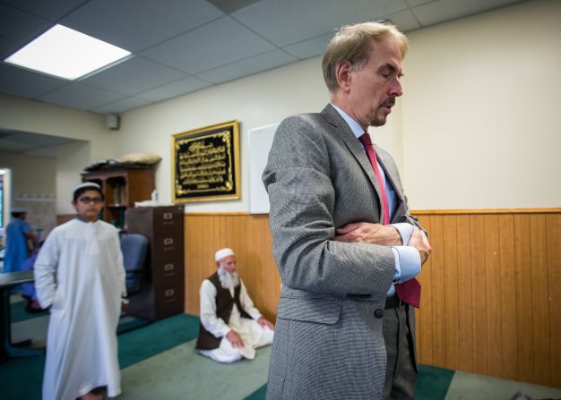 Bob Marro, 67, member of the board of trustees at the ADAMS Center, lives in Great Falls, Virginia. Converted to Islam after meeting his wife in Malaysia. <br /><br />"I met the woman who would become my wife, and she was Muslim. She's Malay. As the relationship began to develop, I could learn more from her the exact practice. I had a great background in the theology and the foundation and the history, but the day-to-day practice I learned from her."<br />