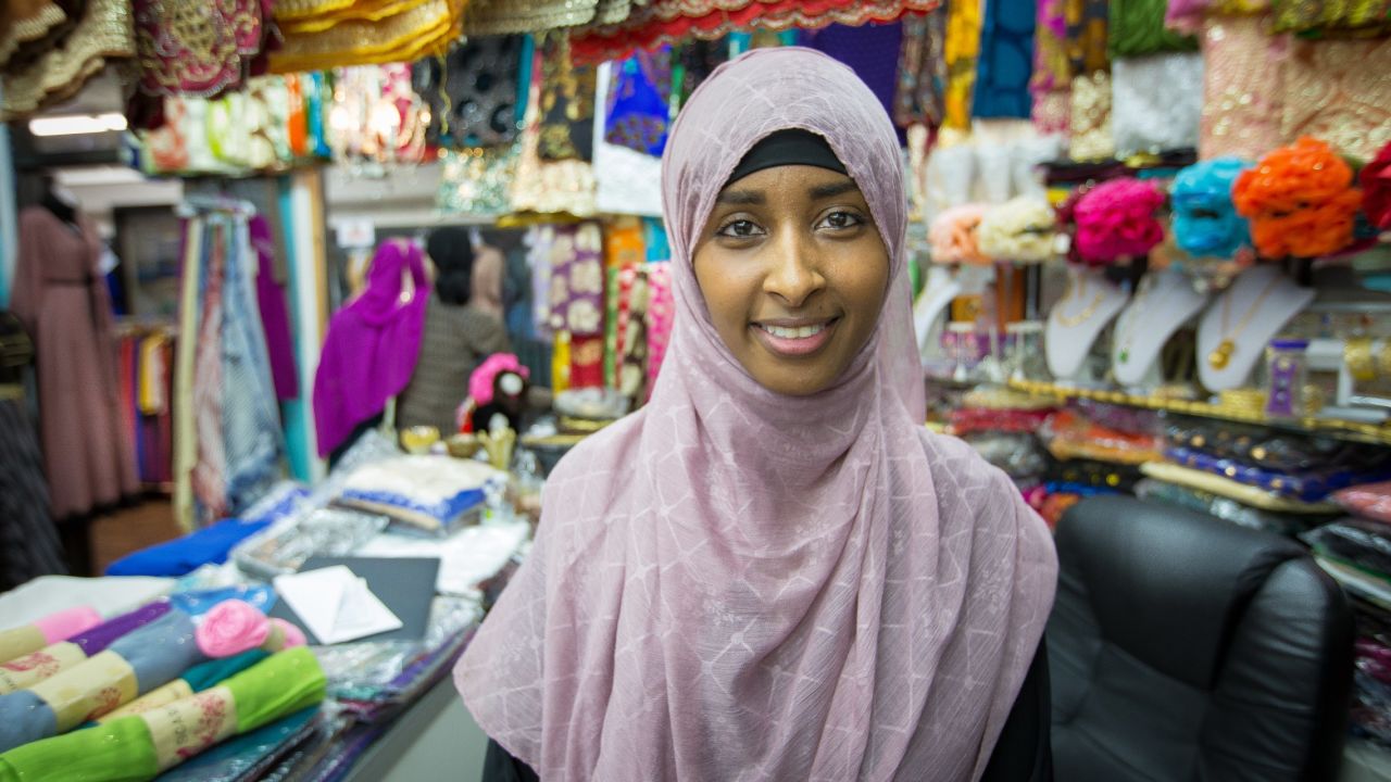 Zamzam Ahmed, 22, born in Somalia, came to the U.S. at age 9, senior at St. Catherine University in St. Paul. Helps out at her mom's store at Karmel Square mall. <br /><br />"Just not a fan of Hilary Clinton. I feel like a lot of the things she says are not sincere. I think she, and times it just seems like she'll say anything the opposite of what Trump says just to get those voters that Trump loses in a way."<br />