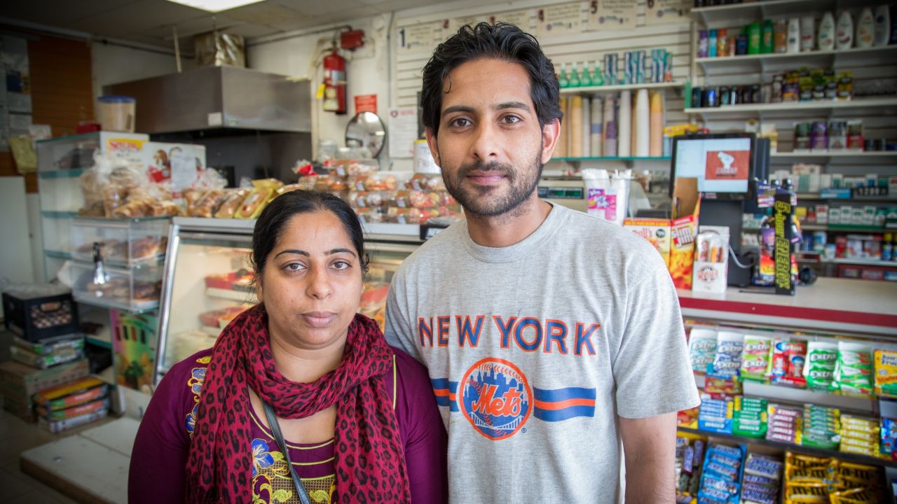Samaira Kouser & Muhammad Saqib, both originally from Pakistan, Kouser moved to the U.S. when she was 12 and Saqib is in the process of becoming a citizen. They have three daughters. Kouser will vote for the first time for Hillary Clinton. <br /><br />"I love America. This is my country... When I was growing up and my mom told me, 'Let's go back to our country.' I said, 'No, I don't want to go back.'"