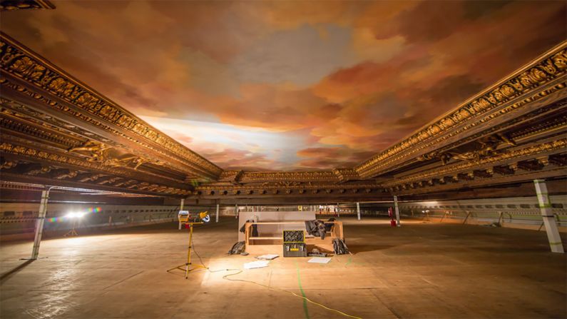 "The ceiling is 52 feet (15.8 meters) high. We had to build scaffolding of 42 feet high (12.8 meters) so we could access the ceiling and the inspection could take place, which was a time consuming and expensive process," Kelly says. 