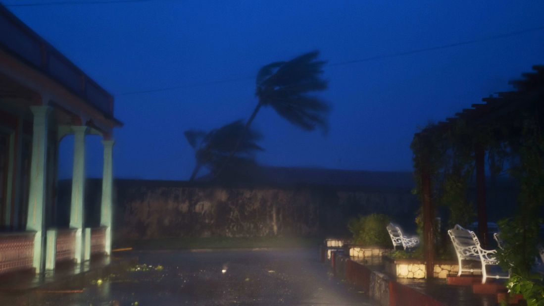 The high winds of Hurricane Matthew roar over Baracoa on Tuesday, October 4.
