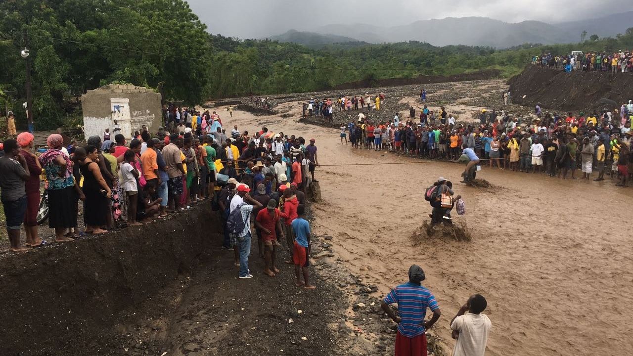 The bridge collapse in Petit Goave cut responders off from road access.