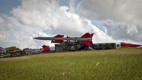 Armament deployed during the missile crisis of 1962 is displayed at Morro Cabana complex.