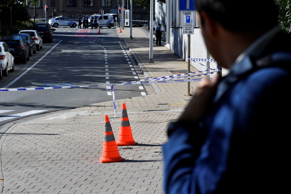 A security perimeter has been set around the scene of the stabbing.