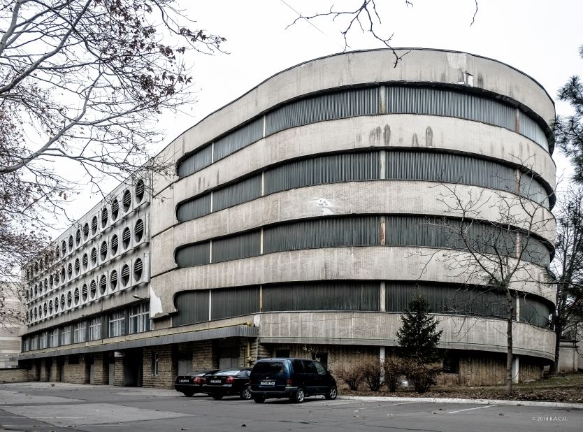 Government parking building in Chisinau, Moldova, built in 1978. 