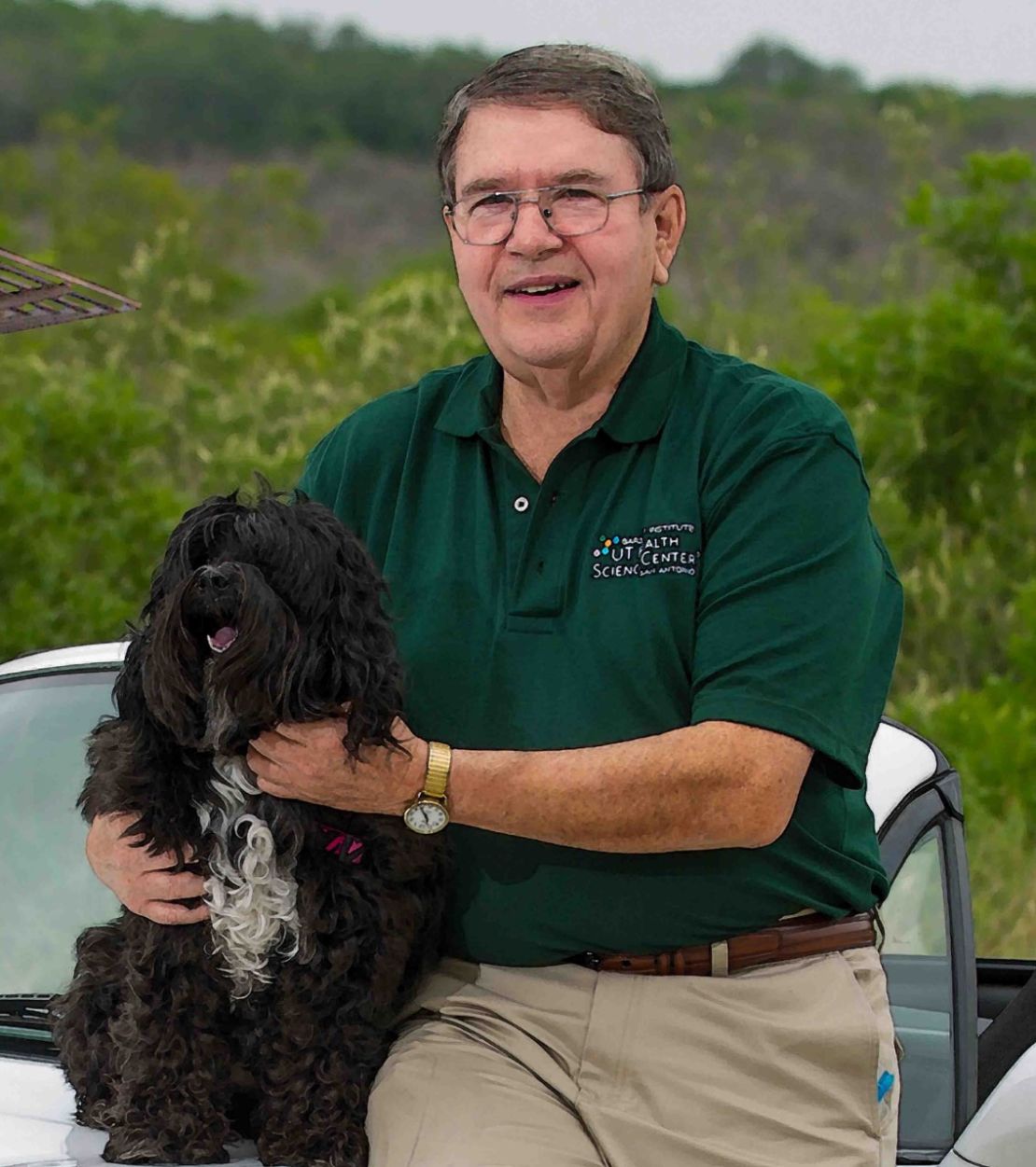 Arlan Richardson with his Tibetan terrier, MoMo.