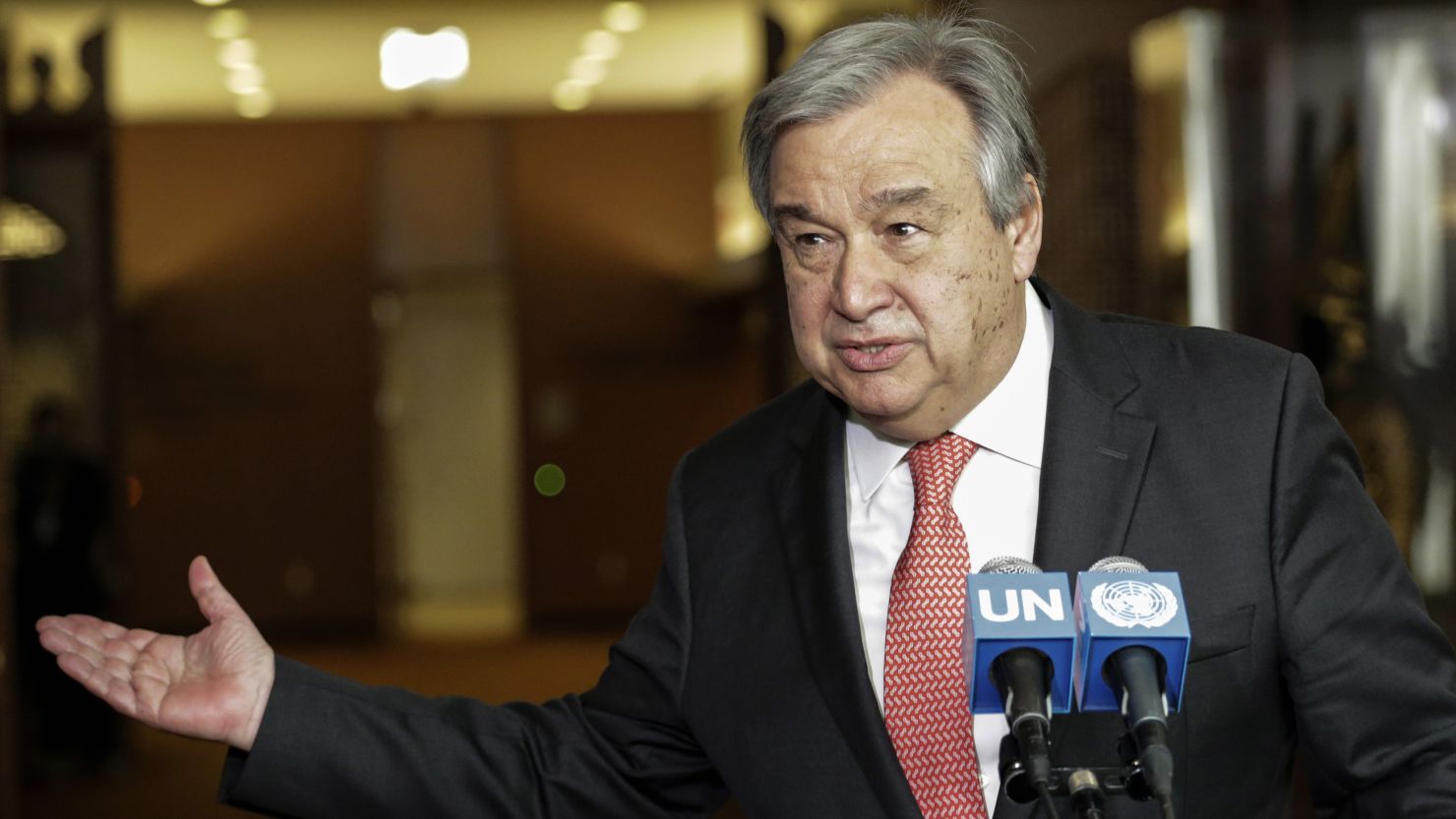 UN Secretary-General Antonio Guterres says he objects to the Trump travel ban and doesn't believe it will stop terrorism.