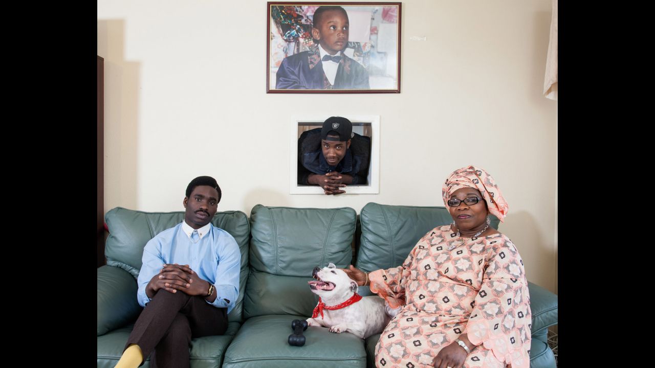 Joe Arojojoye, left, is from Nigeria, as are his mother, Adebimpe Ogunmokun, and his brother Michael Ashaolu. Photographing Londoners in their homes was something Steele-Perkins knew he wanted to do from the very beginning of his project. "I wanted the idea that they belonged here," he said. "They had a home. These weren't tourists. It wasn't standing in Trafalgar Square or something like that."
