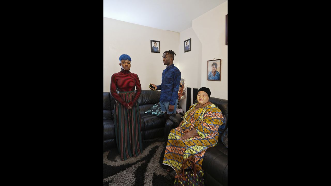 Feza Mbuyi, right, is from the Republic of Congo. She poses with her son Prince and daughter Vanessa.