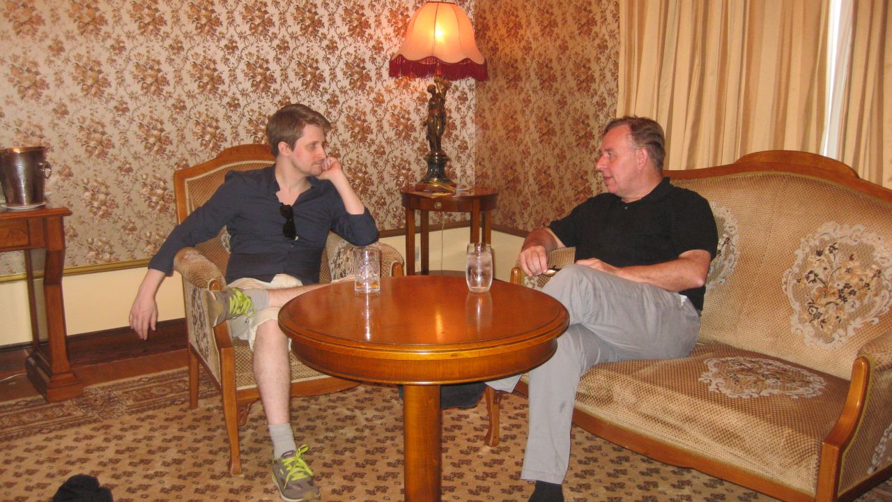 Hong Kong-based defense attorney Robert Tibbo, pictured here with Edward Snowden in Moscow in July 2016.