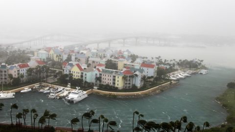 Hurricane Matthew moves through Paradise Island in Nassau, Bahamas, on October 6. Capt. Stephen Russell, the head of the Bahamas National Emergency Management Authority, said there were many downed trees and power lines but no reports of casualties. 