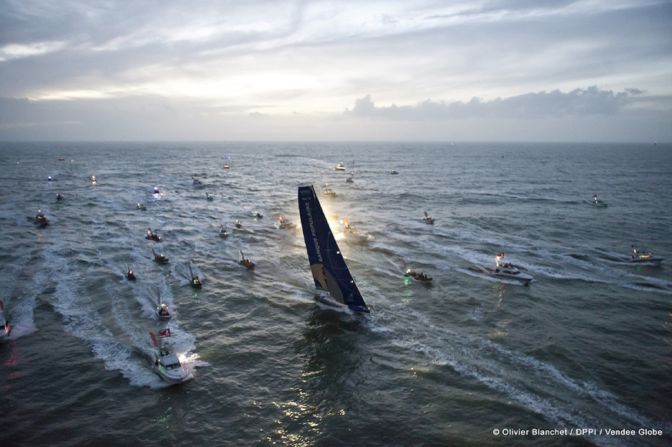 Fellow Frenchman Armel le Cleac'h finished just two hours behind him after 78 days of racing -- the narrowest margin of victory in the Vendee Globe's history.