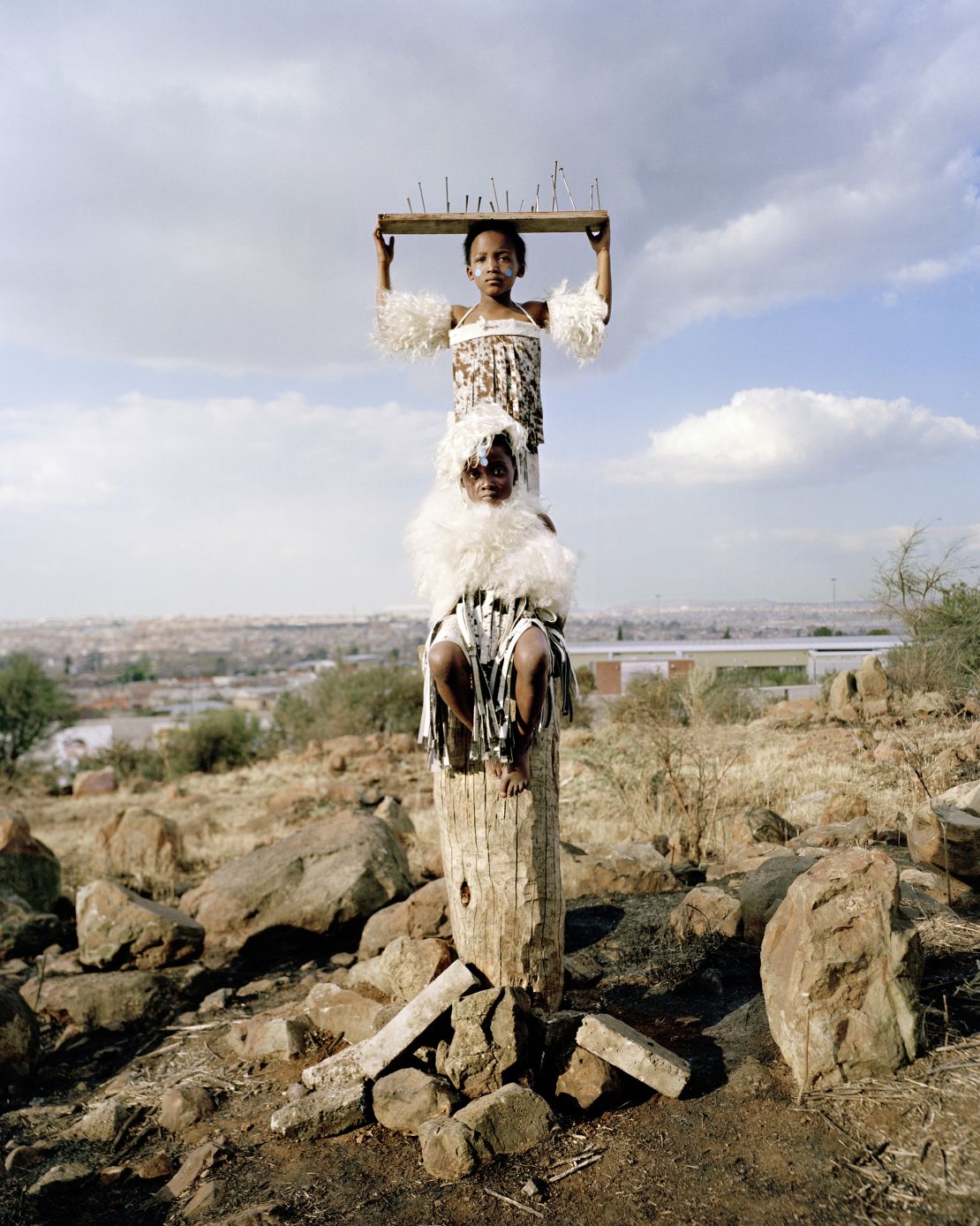 Swiss-Guinean photographer Namsa Leuba's "Zulu Kids" was inspired by anti-apartheid movements, she writes in gallery materials for 1:54.