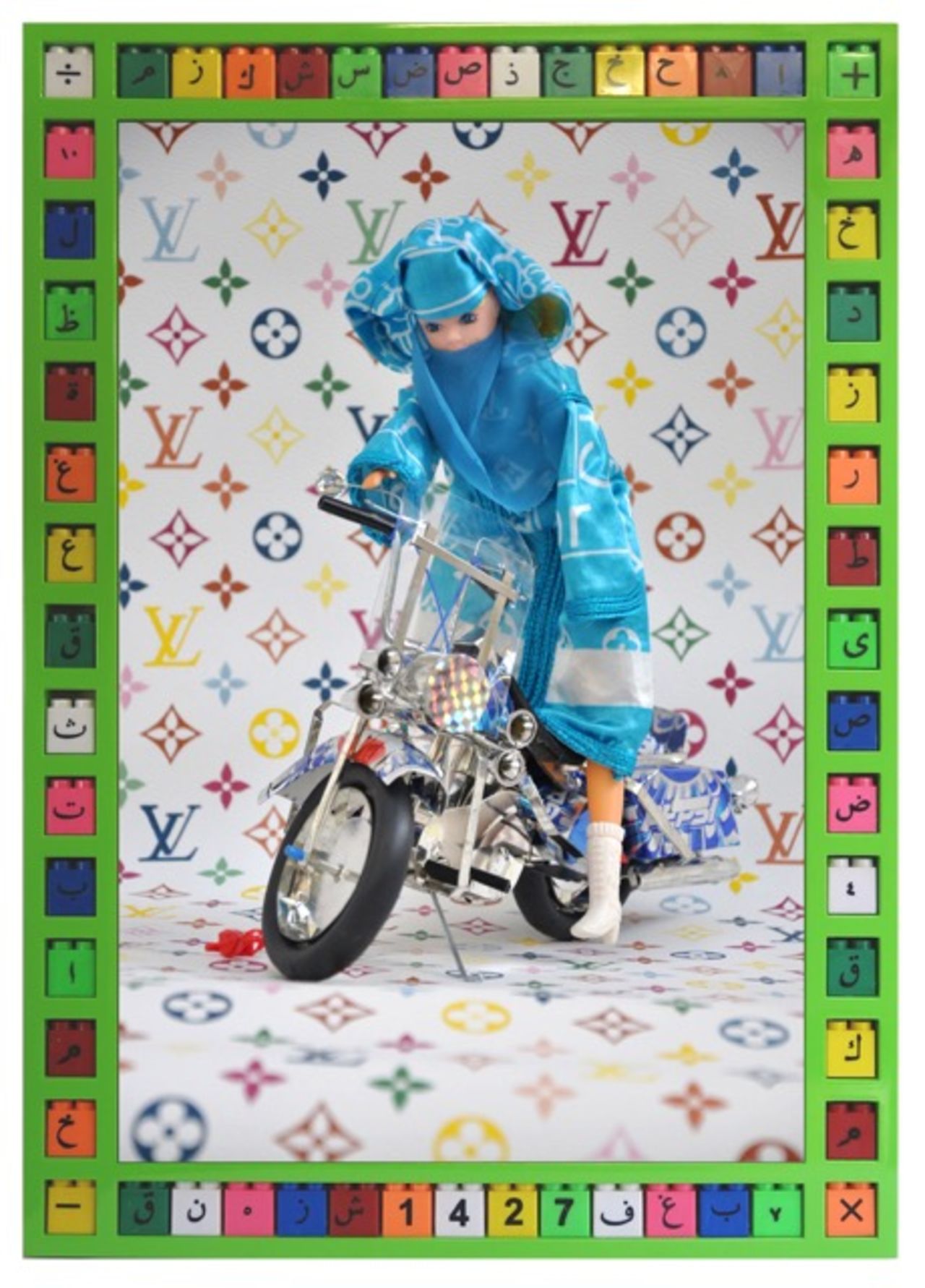 Pepsi Rider by British Moroccan artist Hassan Hajjaj represented at 1:54 Contemporary African Art Fair by Galerie d'art L'Atelier 21.