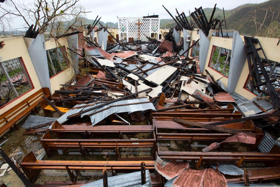 Saint Anne Church in Les Cayes is reduced to ruins. In the wake of the storm, the Electoral Commission postponed the country's presidential election, which had been scheduled for Sunday.