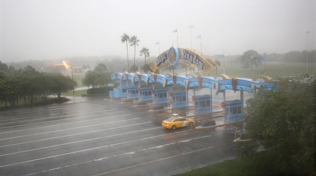 A lone taxi heads toward the Walt Disney World Resort area in Orlando, Florida.