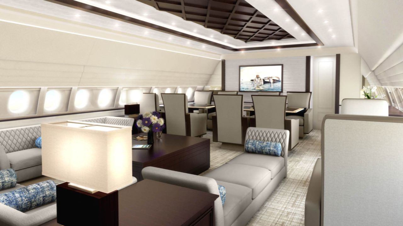 <strong>Dining area and living area: </strong>Whereas an airline would look first of all at the economics of an aircraft and its operational efficiency, private clients tend to be more interested in raw performance.