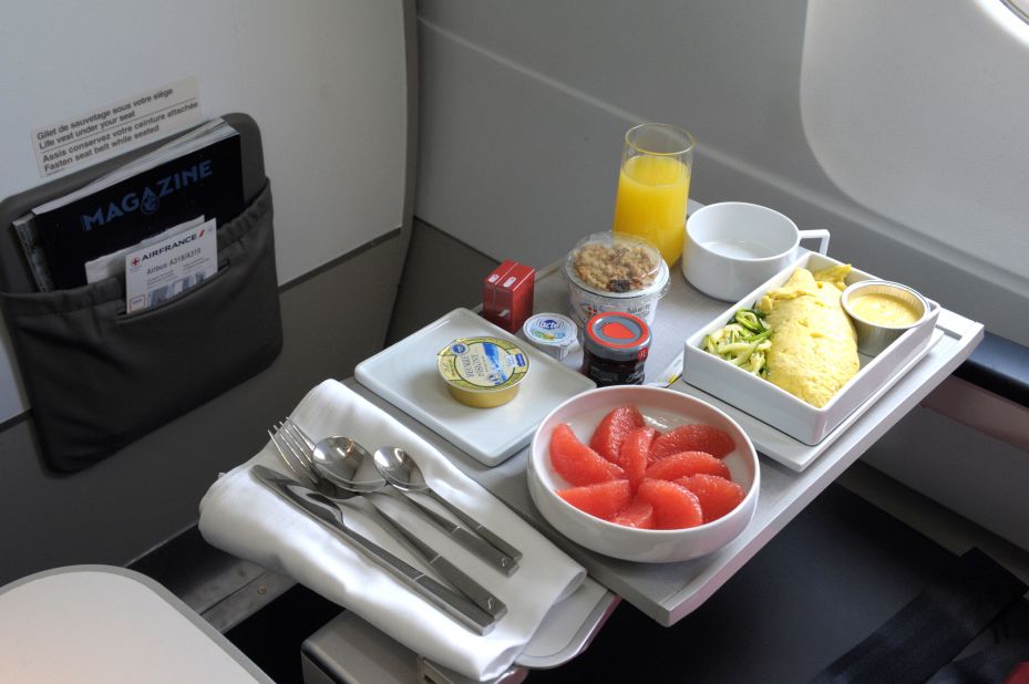 Tips for eating healthily on the road: Airplane food is fine -- just try to keep to your normal eating schedule. 