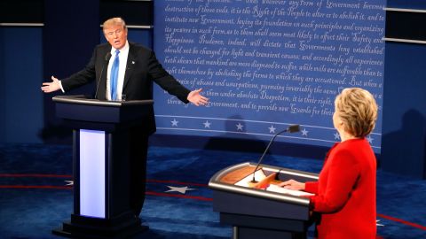 Trump faces Democratic nominee Hillary Clinton in <a href="http://www.cnn.com/2016/09/26/politics/gallery/first-presidential-debate/index.html" target="_blank">the first presidential debate, </a>which took place in Hempstead, New York, in September.