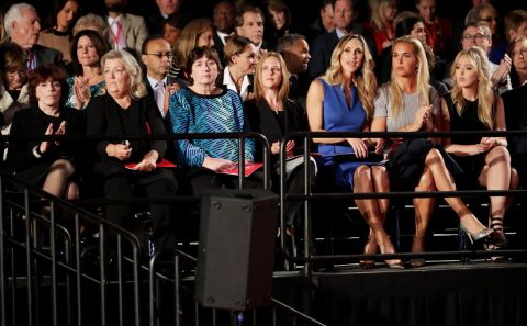 Also sitting in the audience were, from left, Kathleen Willey, Juanita Broaddrick and Kathy Shelton. Less than two hours before the debate, those three -- along with Paula Jones -- <a href="http://www.cnn.com/2016/10/09/politics/donald-trump-juanita-broaddrick-paula-jones-facebook-live-2016-election/index.html" target="_blank">appeared in a Trump news conference</a> to speak out against the Clintons. Willey, Broaddrick and Jones have previously accused former President Bill Clinton of inappropriate sexual behavior. Shelton's rapist was defended by Hillary Clinton as a young lawyer. That man was convicted of a lesser charge and served 10 months in jail.