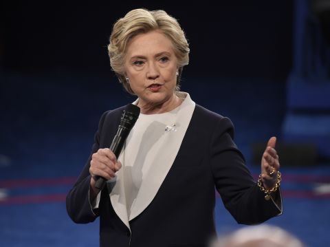 Clinton speaks during the debate.