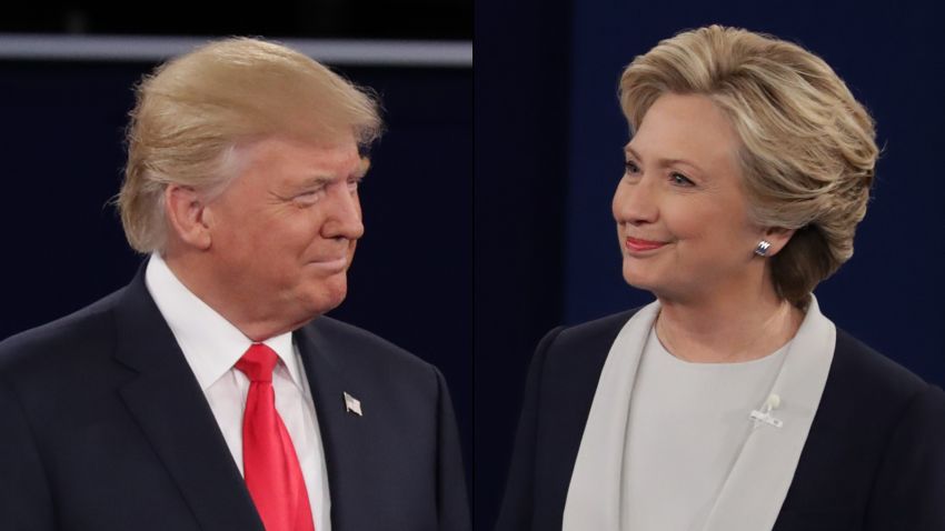 Trump Clinton 2nd debate spilt 01
