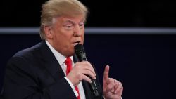 ST LOUIS, MO - OCTOBER 09:  Republican presidential nominee Donald Trump responds to a question during the town hall debate at Washington University on October 9, 2016 in St Louis, Missouri. This is the second of three presidential debates scheduled prior to the November 8th election.  (Photo by Chip Somodevilla/Getty Images)