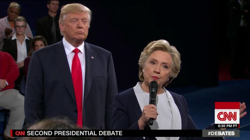 Donald Trump Looms Behind Hillary Clinton At The Debate | CNN Politics