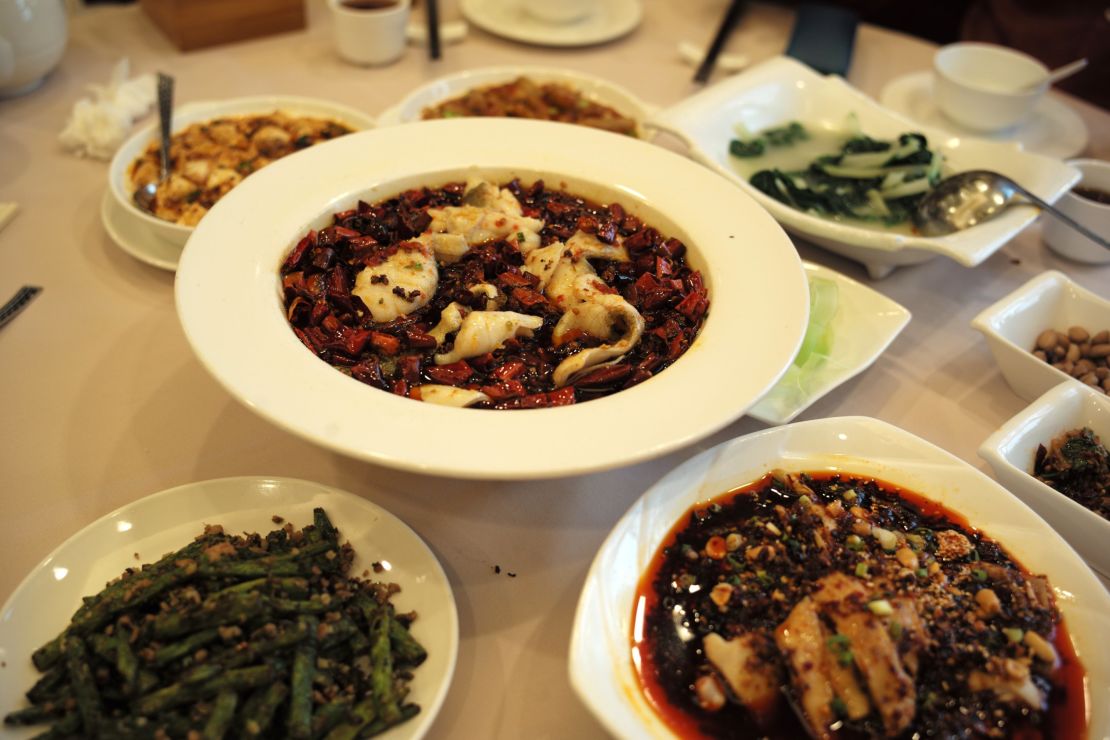 Fish in a sea of sizzling chili oil. 