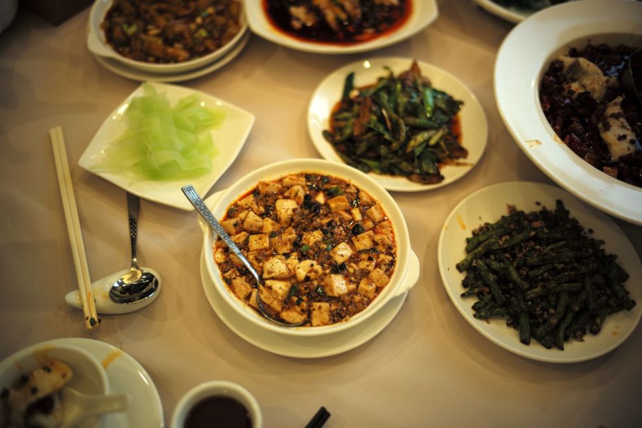 <strong>Mapo doufu (Pock-marked old woman's tofu):</strong> If you ever thought tofu was boring, mapo tofu will make you think again. It's a delicious concoction of tender tofu, minced beef or pork, Sichuan chili bean sauce and ground Sichuan pepper.