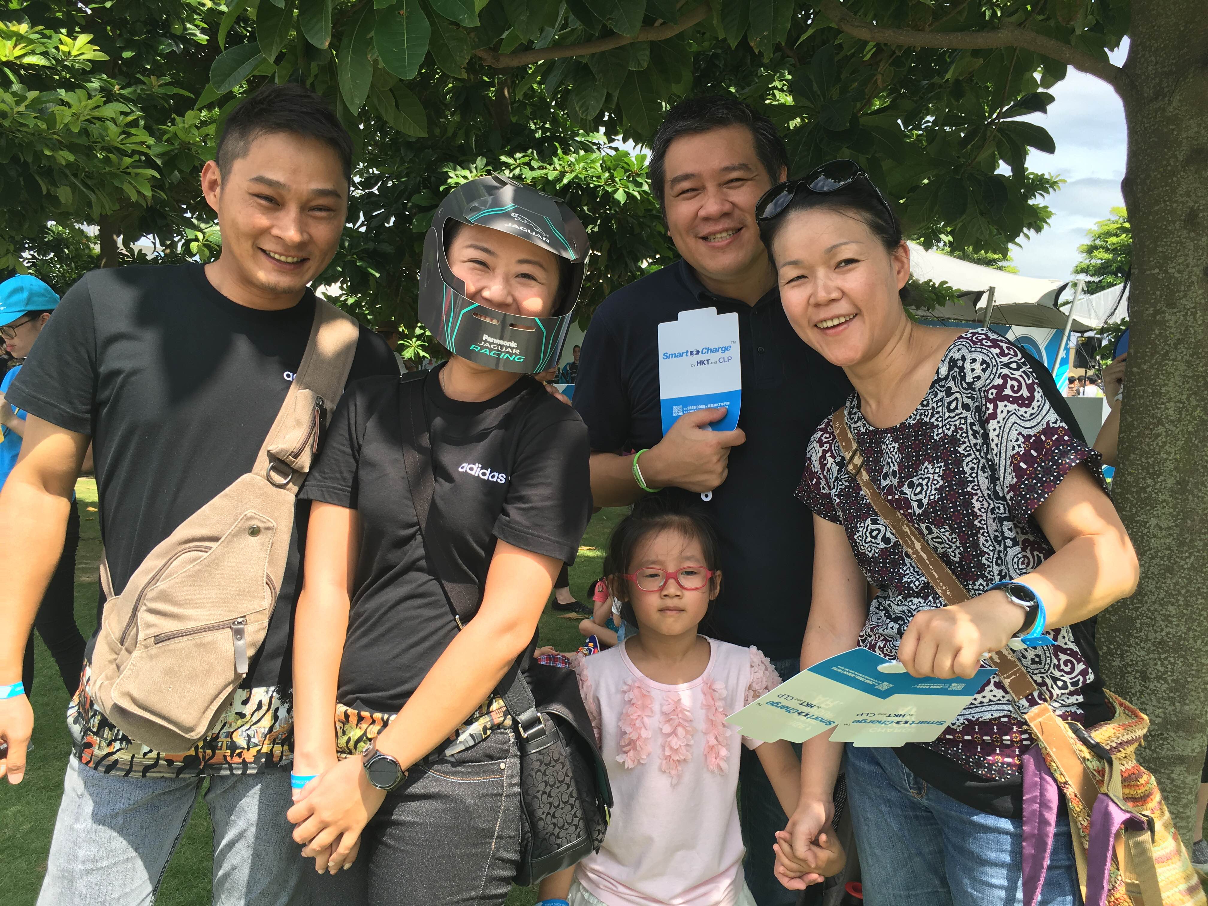 Some happy customers enjoying the eVillage on Sunday.