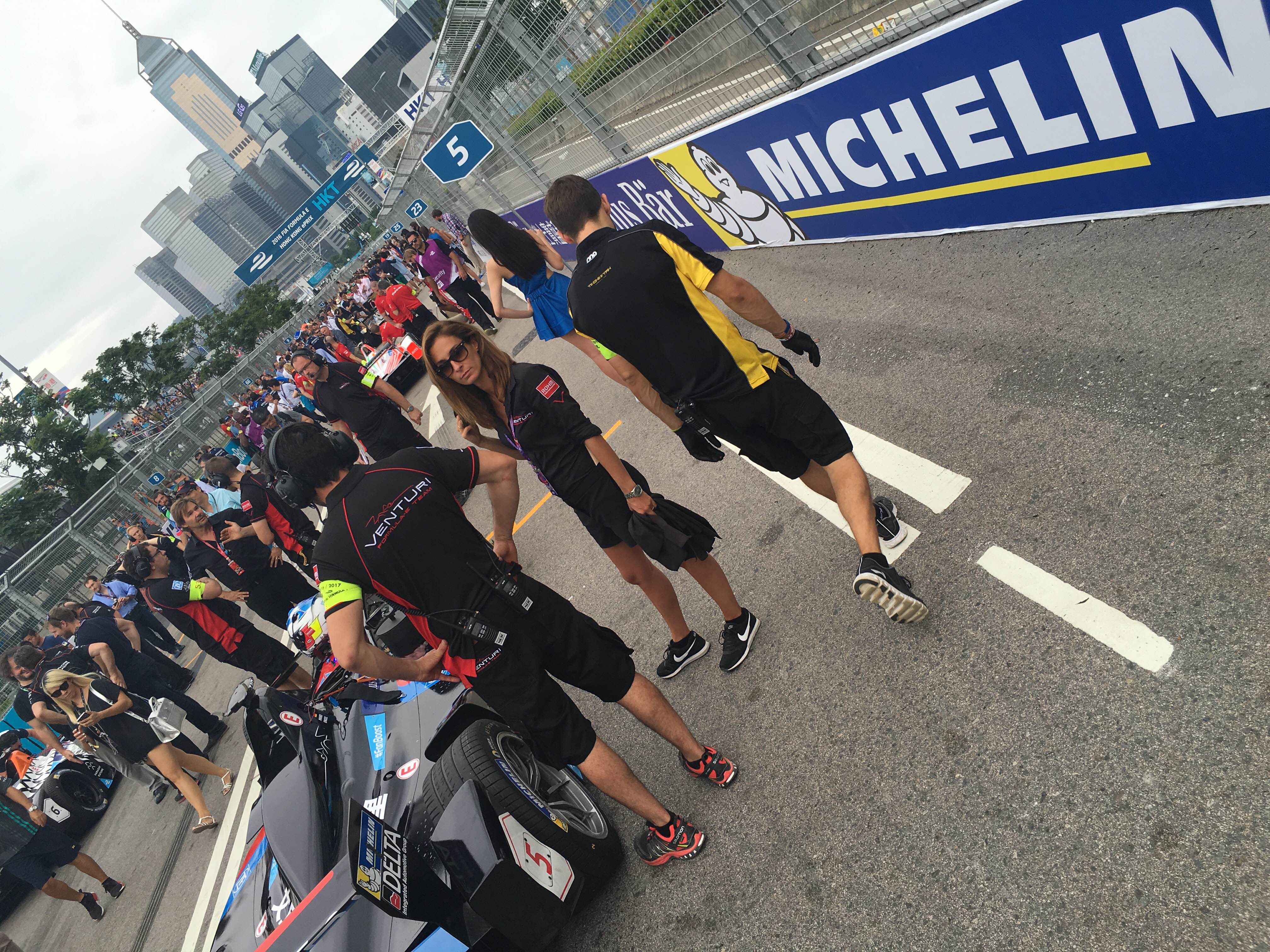 The grid was packed before lights out with local celebs, dignitaries and teams making final preparations for the race.  