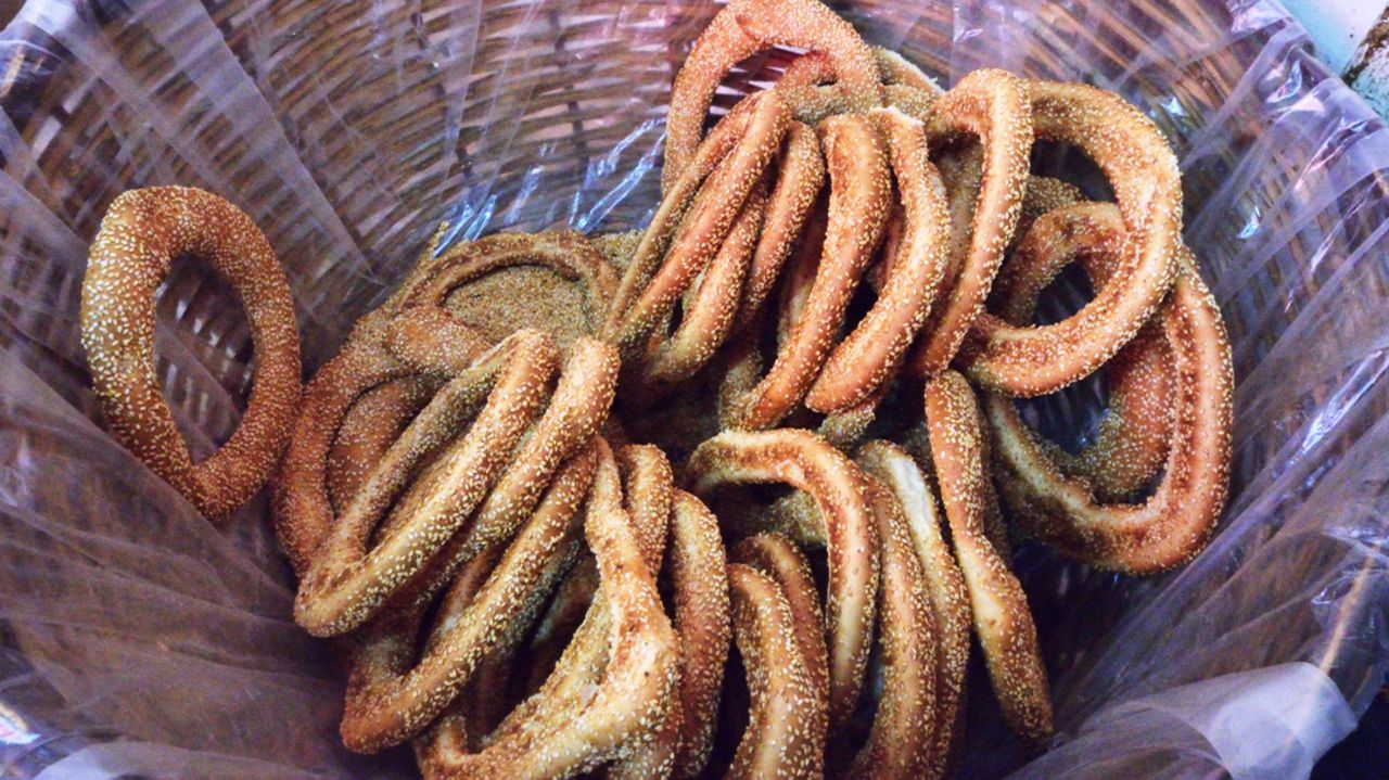 Koulouri -- baked dough rings covered with sesame seeds -- are an Athens classic. A popular hangover cure, they've been compared to German pretzels or Jewish bagels.