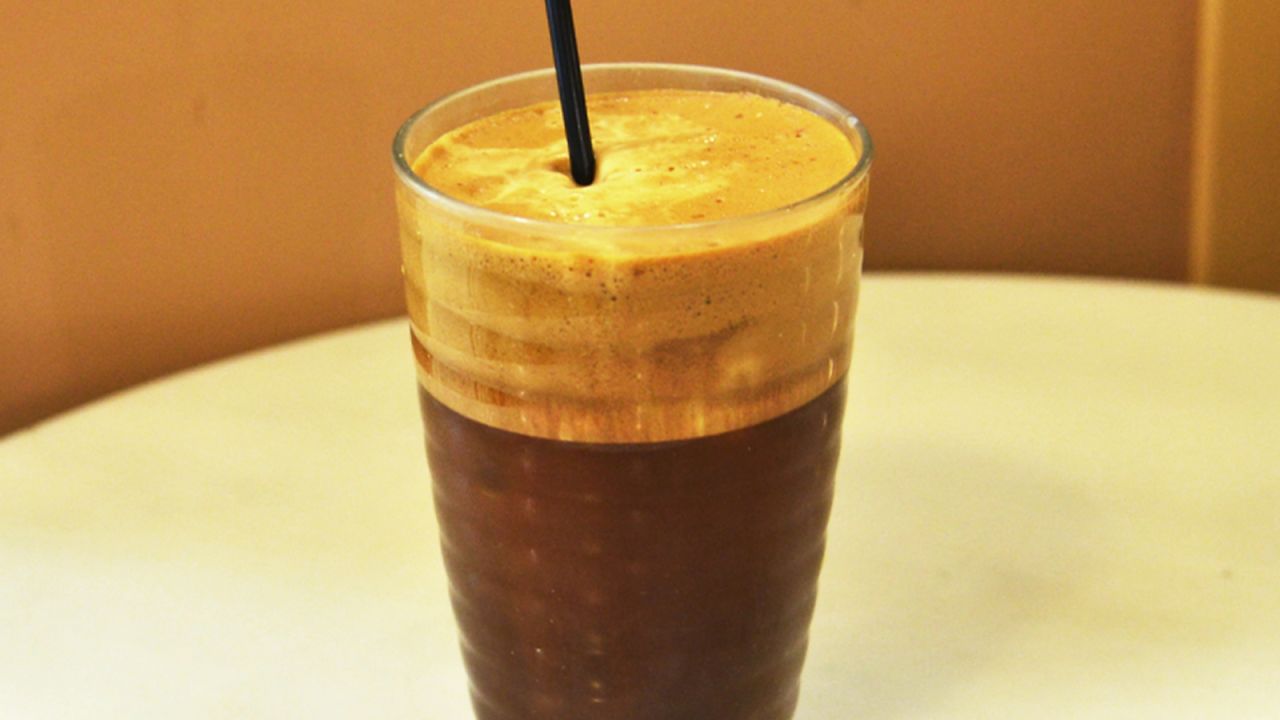 Cold frappé is claimed as Greece's other contribution to coffee culture.  It's made from Nescafé instant powder beaten with cold water and ice -- a perfect thirst quencher. 