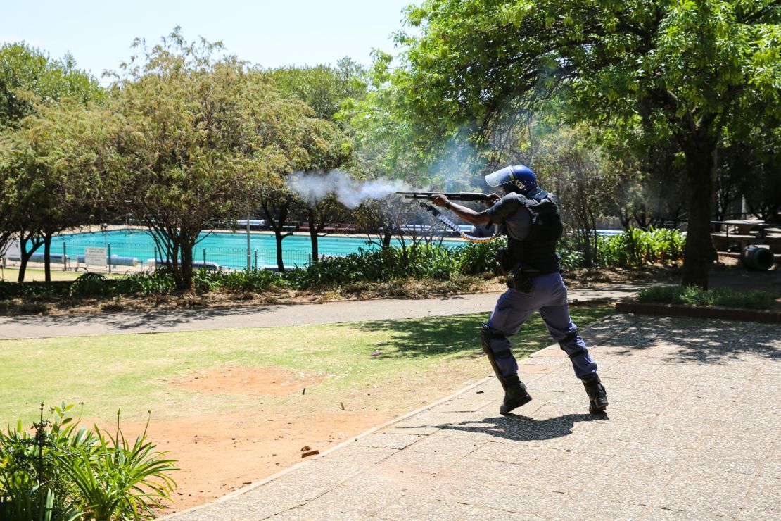 Protest leaders and professors have complained the police presence has militarized campuses throughout South Africa.
