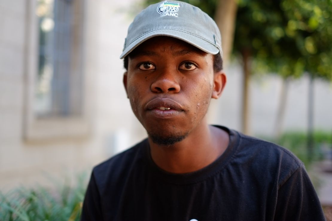 Law student Mpendulo Mfeka is the first in his family to attend college.