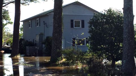 Dail Reed's house faces the threat of more flooding Tuesday in Snow Hill, North Carolina.
