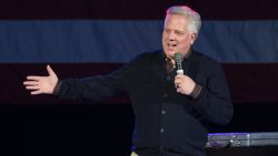 OKLAHOMA CITY, OK - FEBRUARY 28: Conservative talk radio host Glenn Beck endorse Republican presidential candidate Ted Cruz before Cruz made a speech to supporters during a campaign rally February 28, 2016 in Oklahoma City, Oklahoma. Cruz discussed his plans to improve the country and his commitment to uphold the Constitution. (Photo by J Pat Carter/Getty Images)