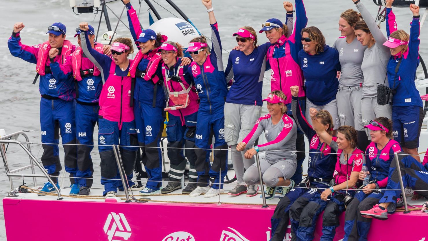 The all-female crew on Team SCA competed in the 2014-2015 Volvo Ocean Race.