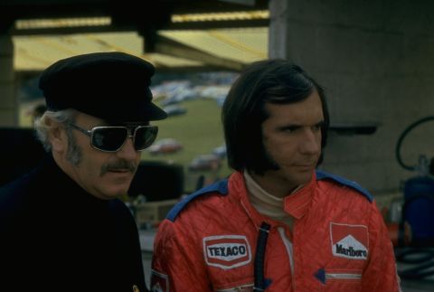 Fittipaldi is seen here with his old Lotus boss Colin Chapman but it was with McLaren that Fittipaldi won a second F1 title in 1974. He says of his son's F1 ambitions: "To go all the way to Formula One is very difficult."