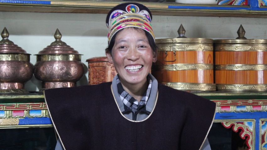 La Mu runs an inn four tourists out of her home in a small Tibetan village.  She received government subsidies to do so.  She was the only Tibetan CNN was given permission to speak to on our tour.