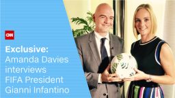 CNN anchor Amanda Davies spoke to FIFA chief Gianni Infantino Monday.