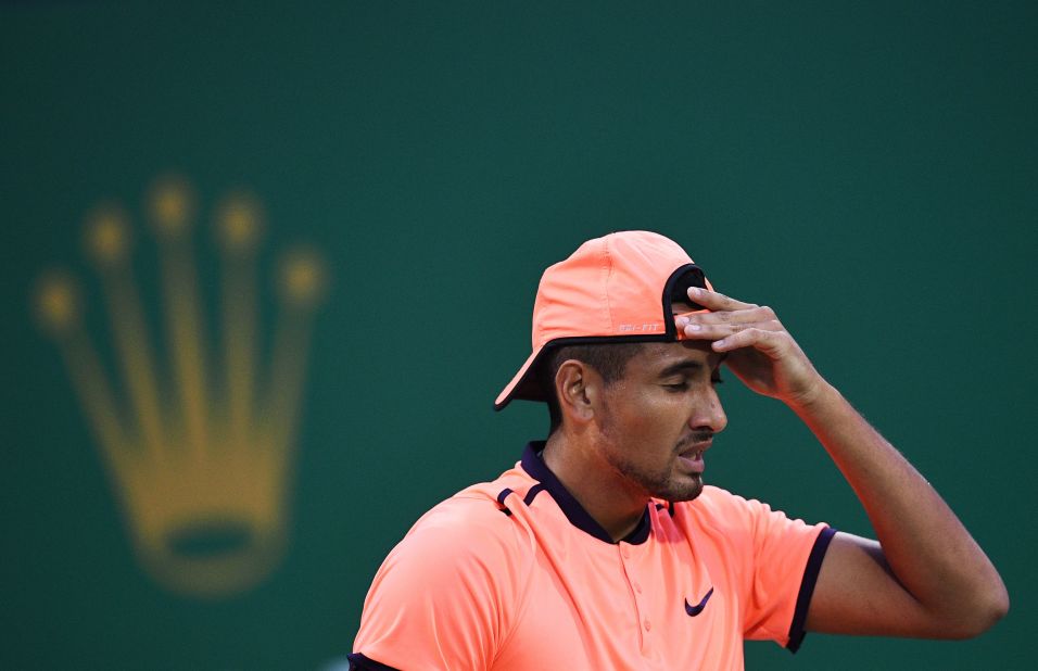 Kyrgios was banned for eight weeks and given a fine of $25,000 for not trying in a match at last week's Shanghai Masters. The suspension will be reduced if he works with a sports psychologist.  
