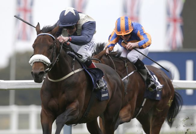 Smullen and Fascinating Rock close in on the Ascot finishing line last year.