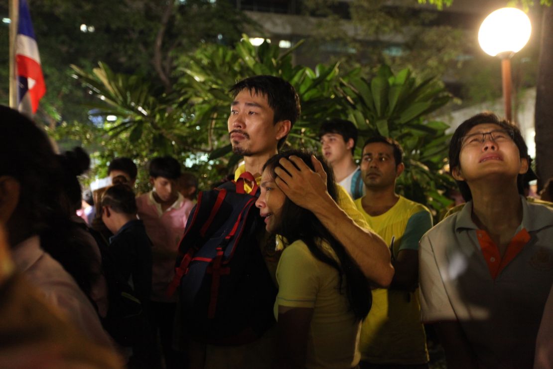 While many cried upon hearing of the Thai king's death, others stared silently in shock.