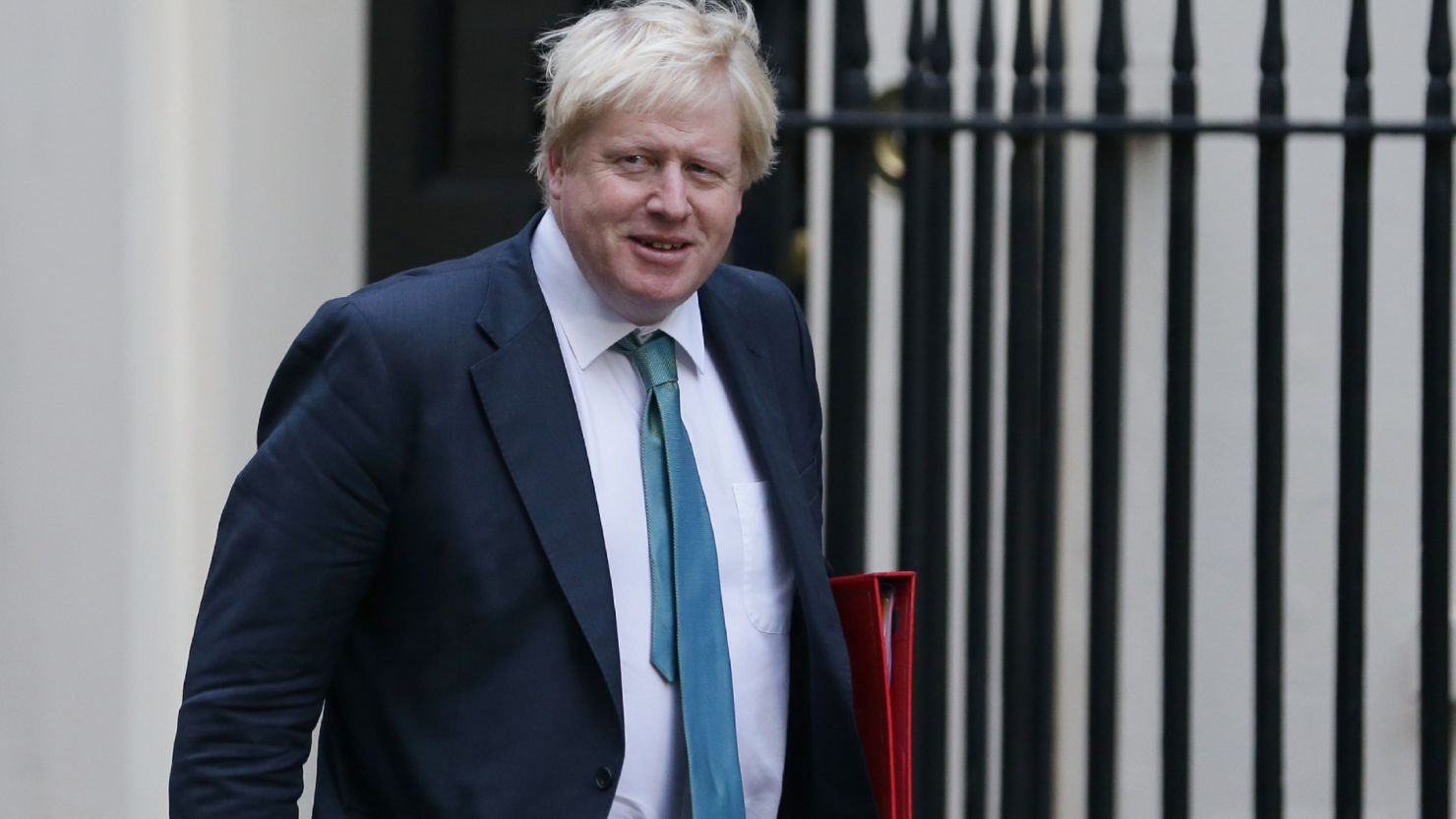 UK Foreign Secretary Boris Johnson arrives at 10 Downing St. in London for an October Cabinet meeting.