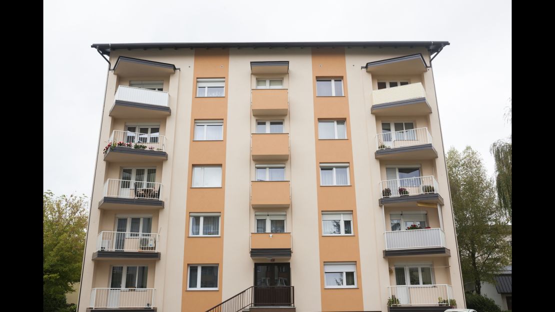 The modest apartment building in Sevnica where Melania grew up.